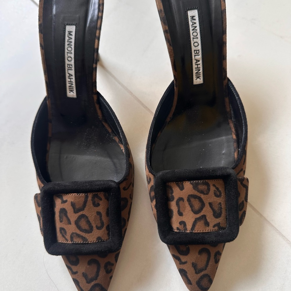 Manolo Blahnik Leopard Print Women's Shoes